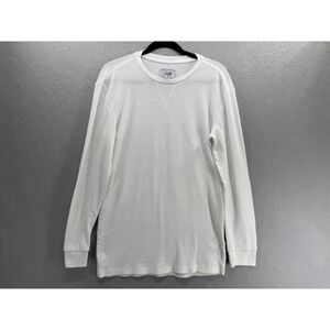 Jachs Shirt Mens Size Large White Thermal Waffle Weave Neutral Minimalist Tee